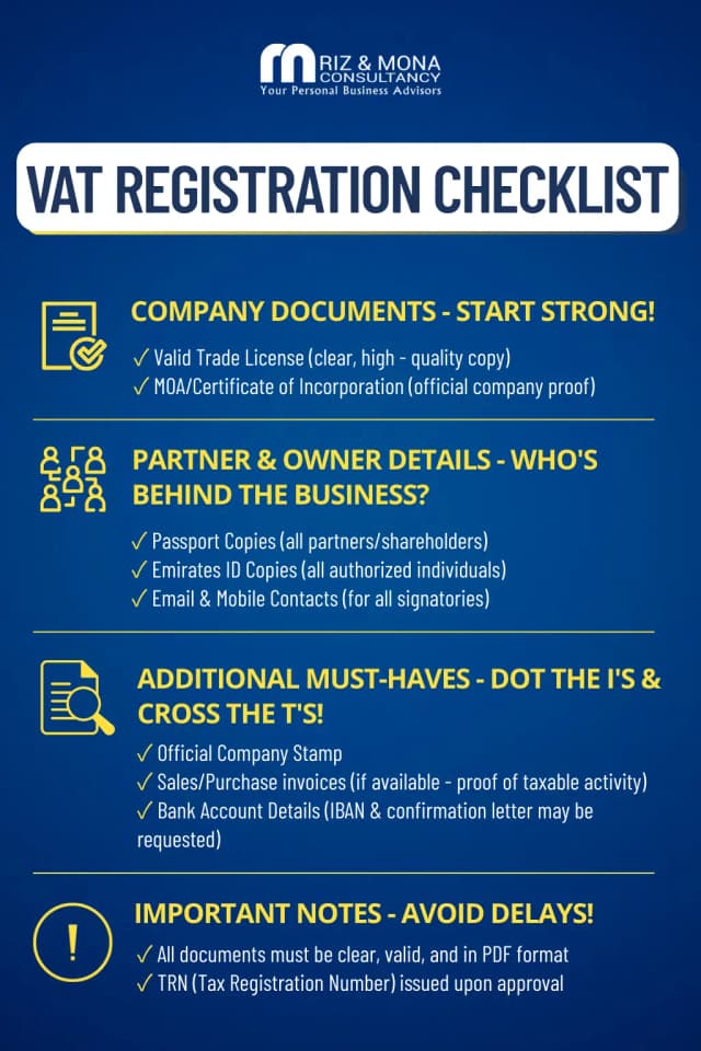 Step-by-Step UAE VAT Registration Checklist