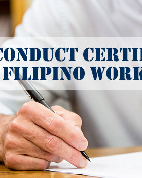 Good Conduct Certificate Filipino Workers