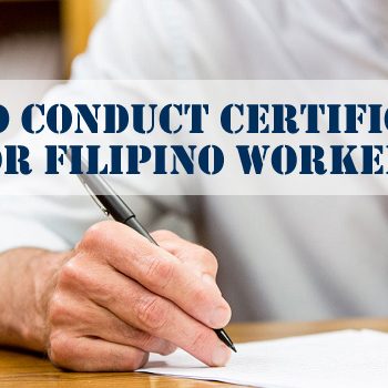 Good Conduct Certificate Filipino Workers