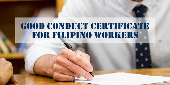 Good Conduct Certificate Filipino Workers